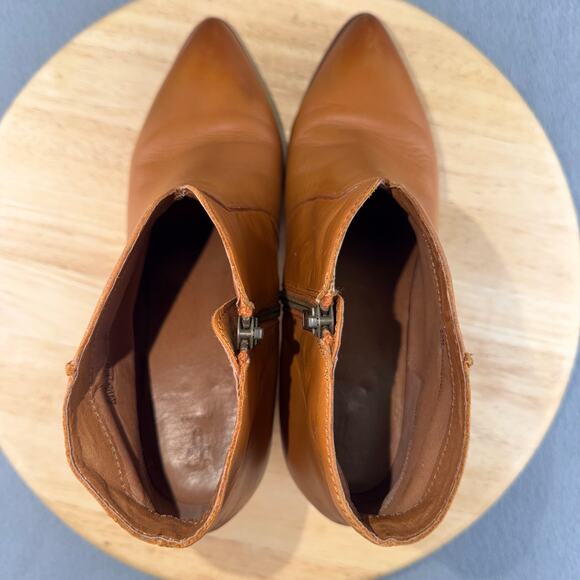 Frye Jennifer Leather Ankle Bootie Cognac Zip Up Women’s Size 9.5M US - Picture 6 of 8